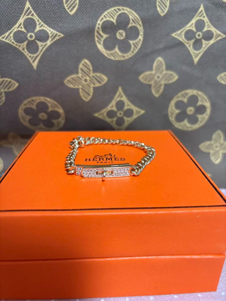 Herms Kelly Pav Curb Chain Bracelet